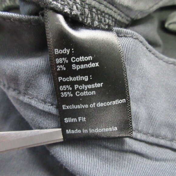 Flint and Tinder Slim Fit Men's Pants 34 Black Chino Cotton Stretch Casual 438 - Picture 6 of 13